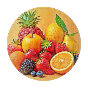 Frische Fülle: Lebendiges Frucht Erntes Design Schneidebrett