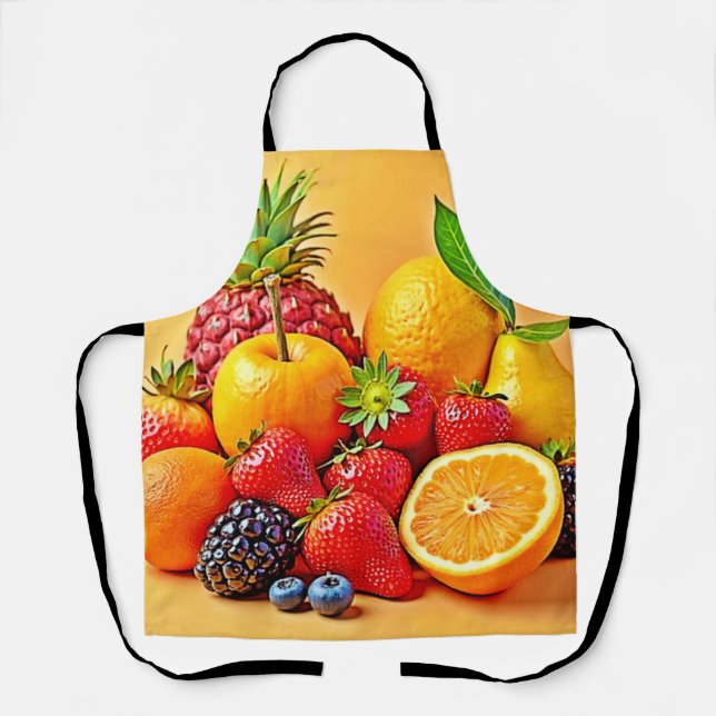Frische Fülle: Lebendiges Frucht Erntes Design  Schürze (Vorderseite)