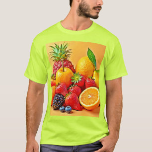 Frische Fülle: Lebendiges Frucht Erntes Design  T-Shirt