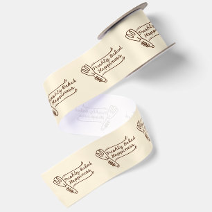 Frische gebackene Glückseligkeit Braun und Beige Satinband