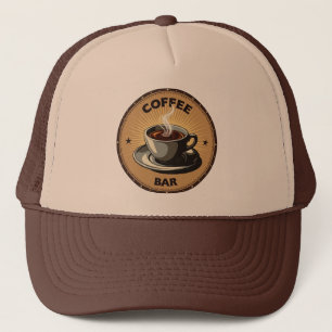 Frische gebrühte Kaffee Vintage Trucker-Mütze Truckerkappe