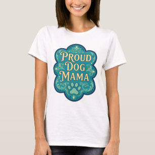 Frische gelbe PROUD DOG MAMA Modernes Design T-Shirt
