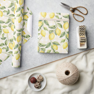 Frische gelbe Zitronen Junggesellinnenabschied Geschenkpapier