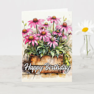 Frische, gepflückte Aster-Blumen-Kunst Karte