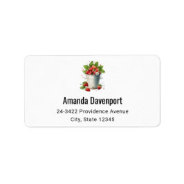 Frische gepickte Erdbeeren in einer Eimeradresse Adressaufkleber