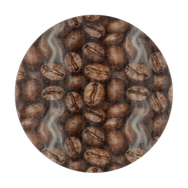 Frische geröstete Kaffeebohnen-Dampf-Aroma Schneidebrett (Vorderseite)
