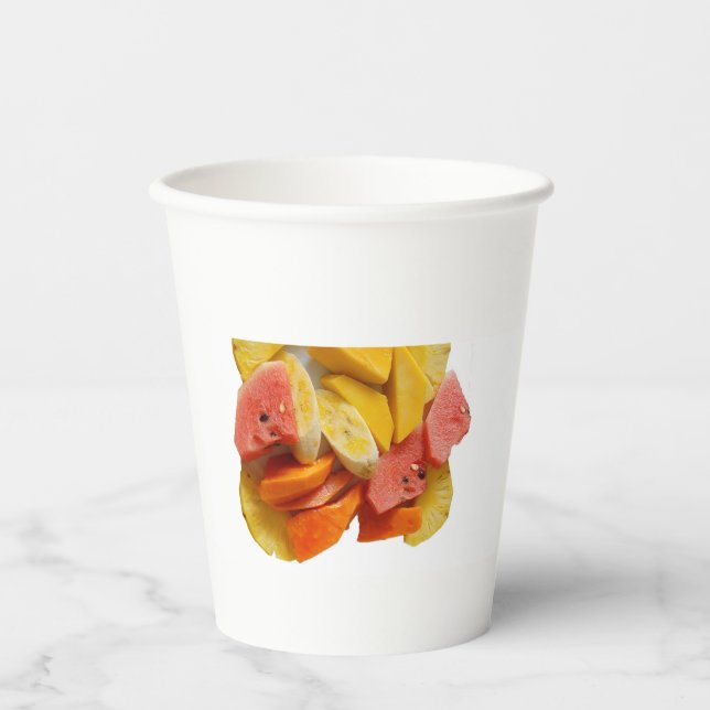frische gesunde Früchte Pappbecher (Vorderseite)