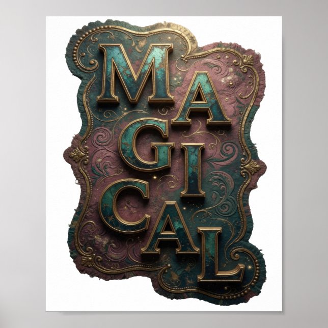 Frische Gold MAGISCHE Gestaltung Poster (Vorne)