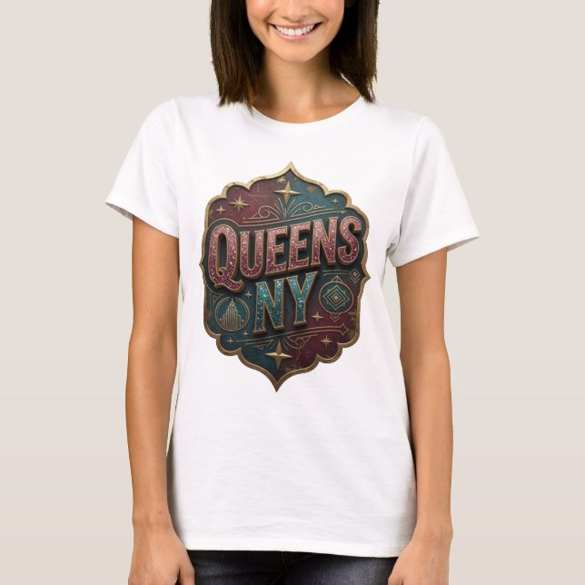 Frische Gold QUEENS NY T-Shirt (Vorderseite)