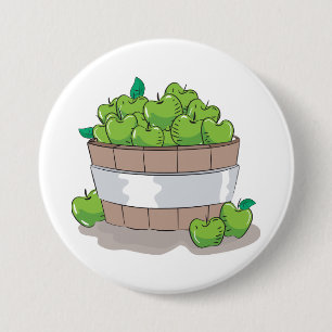 Frische grüne Apfelernte Fass Granny Smith Button