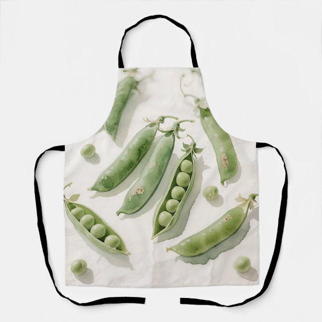 Frische grüne Erbsen Aquarell Schürze (Vorderseite)