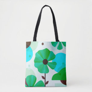 Frische grüne florale moderne Tote-Tasche