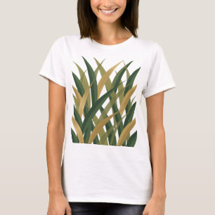 Frische grüne GOLDENE BLÄTTER Statement Design T-Shirt