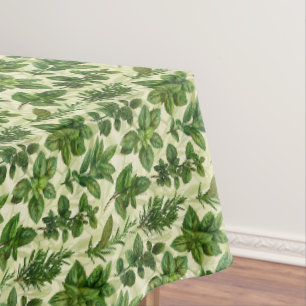 Frische grüne Kräuter Tischdecke