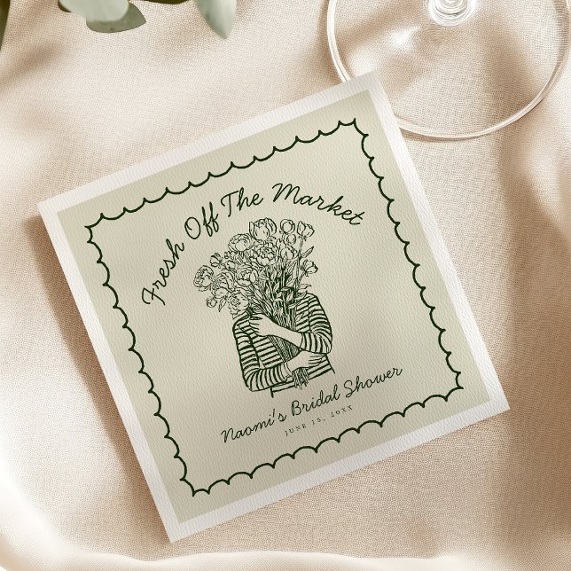 Frische Handgezeichnete Hochzeitsdusche Serviette (Von Creator hochgeladen)