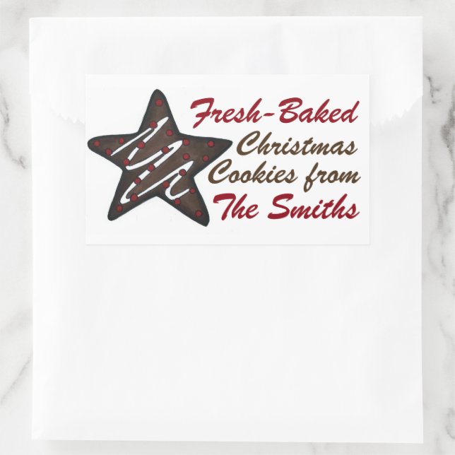 Frische hausgemachte Weihnachtskekse Rechteckiger Aufkleber (Tasche)