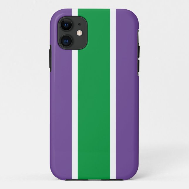 Frische, hellgrüne Lila Streifen Case-Mate iPhone Hülle (Rückseite)
