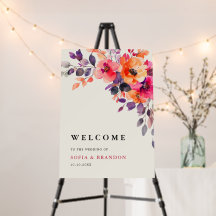 Frische, hellrosa Orangefarbene Hochzeit Begrüßung