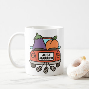 Frische Hochzeit Aubergine und Pfirsich Kaffeetasse