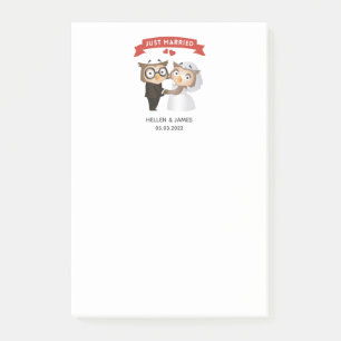 Frische Hochzeit Eule Hochzeit  Post-it Klebezettel