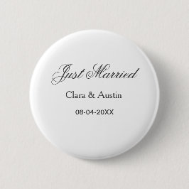 Frische Hochzeit mit Namen des Paares Datum Jahr H Button