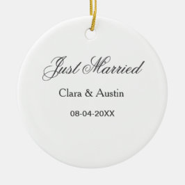 Frische Hochzeit mit Namen des Paares Datum Jahr H Keramik Ornament