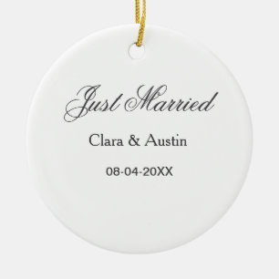 Frische Hochzeit mit Namen des Paares Datum Jahr H Keramik Ornament