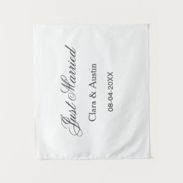 Frische Hochzeit mit Namen des Paares Datum Jahr H Wandteppich