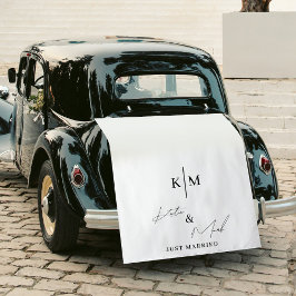Frische Hochzeit Monogramm Hochzeitsauto Banner Sc Wandteppich