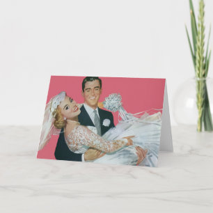 Frische Hochzeit Neuvermählte, Bräutigam trägt Bra Karte
