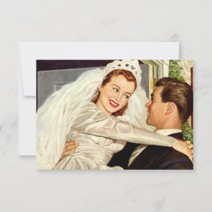 Frische Hochzeit Neuvermählte, glückliche Braut un RSVP Karte