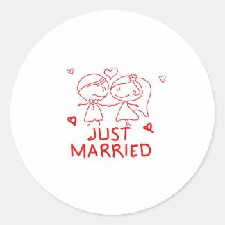 Frische Hochzeit Neuvermählte Hochzeitsgeschenk De Runder Aufkleber