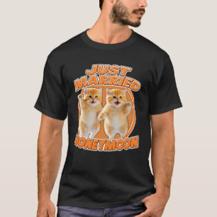 Frische Hochzeit Süße Katzen Flitterwochen Paar T-Shirt