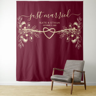 Frische Hochzeits-Fotobooth-Kulisse Wandteppich