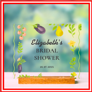 Frische Hochzeitsdusche auf dem Bauernmarkt Acrylschild