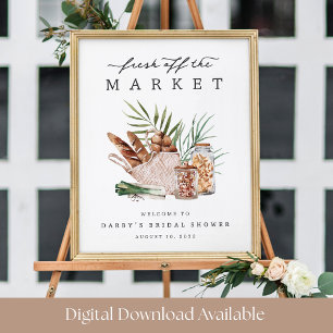 Frische Hochzeitsdusche Begrüßungsschild vom Markt Poster