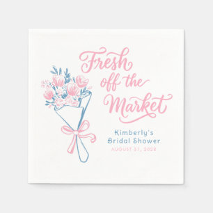 Frische Hochzeitsdusche Dusty Pink Blau Fresh Off Serviette