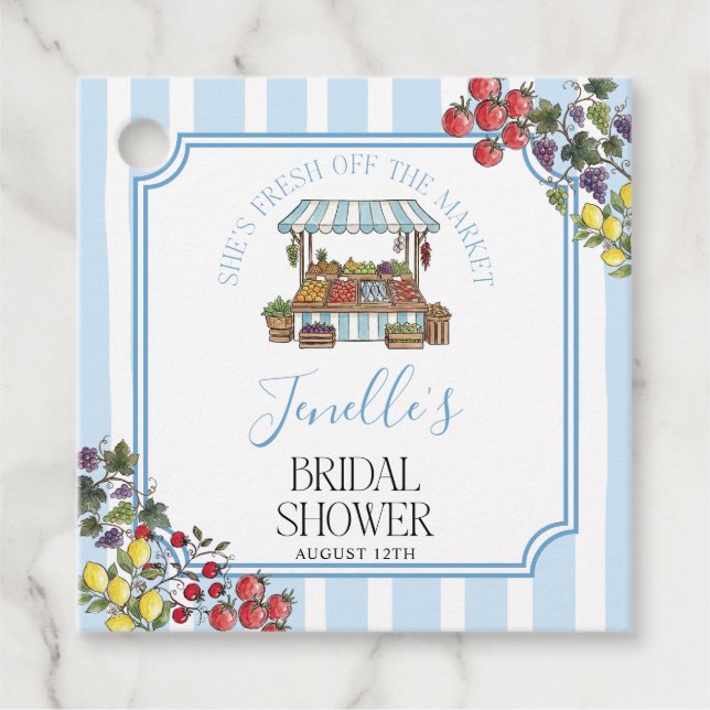 Frische Hochzeitsdusche - Geschenke Geschenkanhänger (Vorderseite)