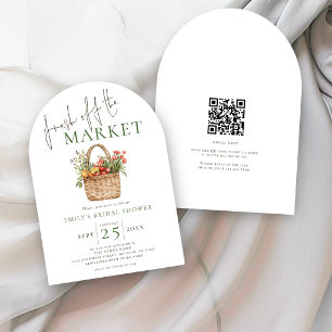 Frische Hochzeitsdusche mit QR-Code 'Fresh off the Einladung