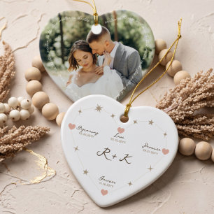 Frische Hochzeitsfotos Herz Konstellation Keramik Ornament
