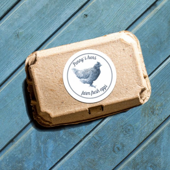 Frische Hühnereier mit Ihrem Namen Runder Aufkleber (Von Creator hochgeladen)