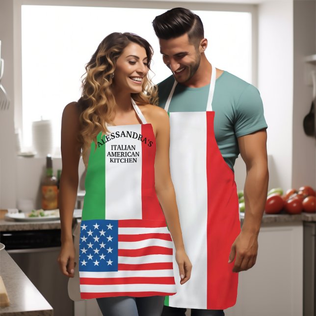 Frische italienische Flagge - Amerikanische Flagge Schürze (Italian-American Flags Apron
Flag of Italy- American Flag
Personalized Apron)