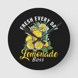 Frische jeden Tag Der Limonadenboss Runde Wanduhr
