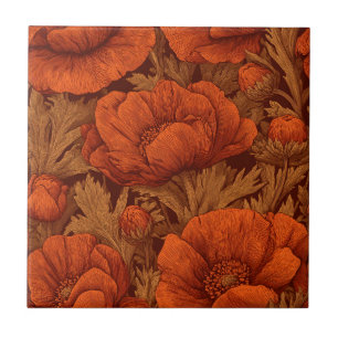 Frische Jugendstil-Anemones-Fliesen für stilvolle  Fliese