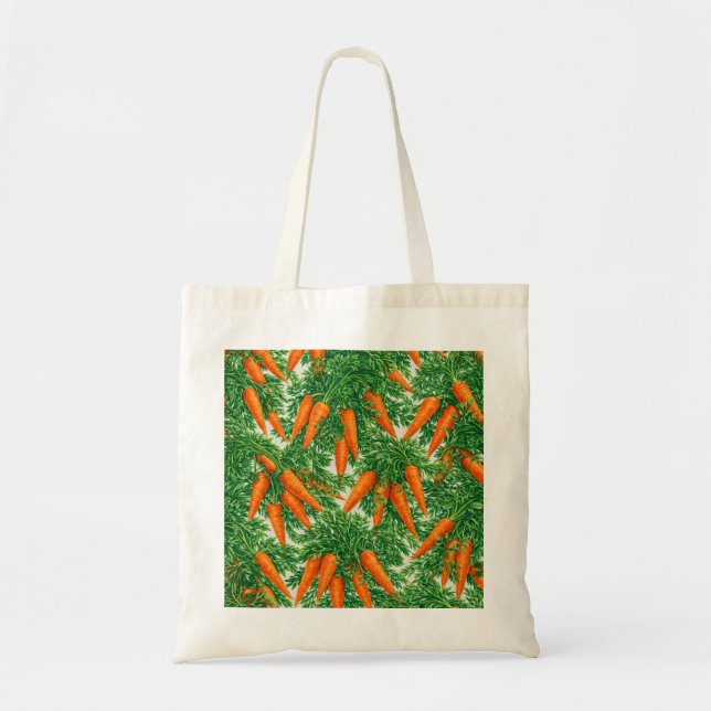 Frische Karottenernte Botanisches Muster Tragetasche (Vorne)