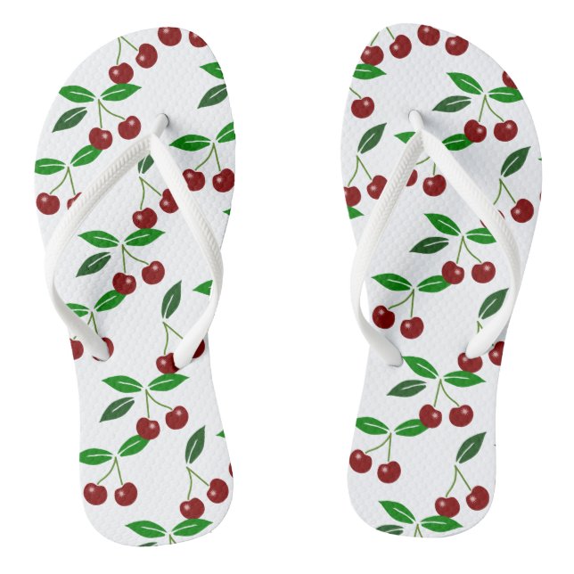 Frische Kirsche Nahtloses Muster Flip Flops (Fußbett)
