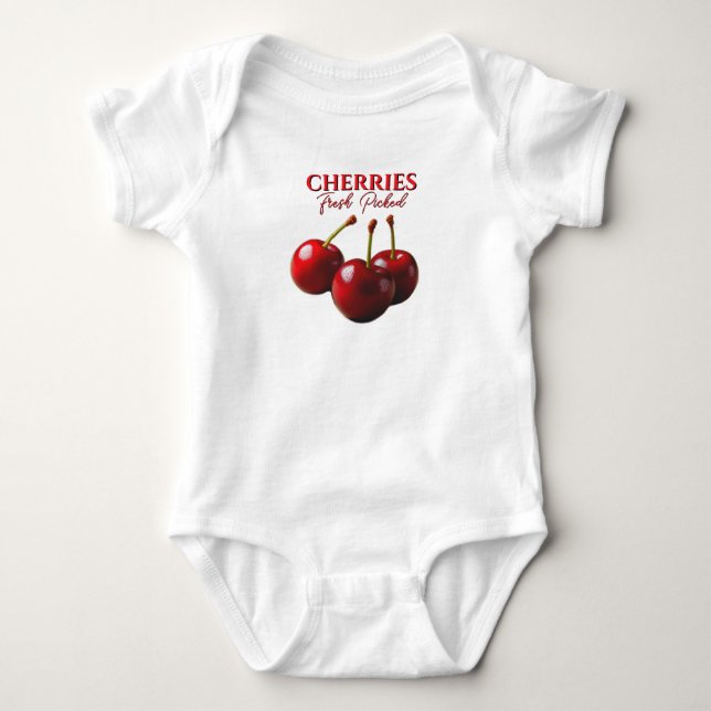 Frische Kirschen Baby Strampler (Vorderseite)