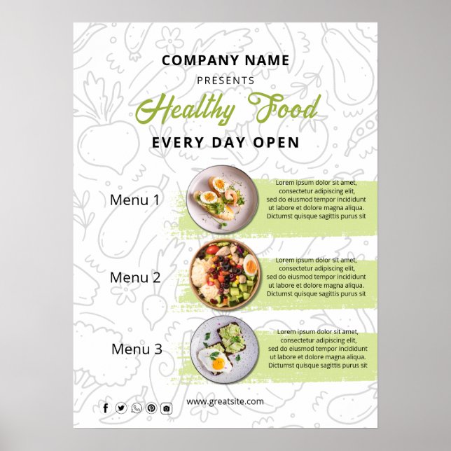 Frische Küche , Restaurant mit gesundem Catering Poster (Vorne)