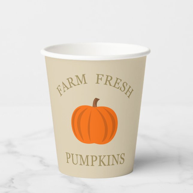 Frische Kürbis fallen Herbst Pappbecher (Vorderseite)