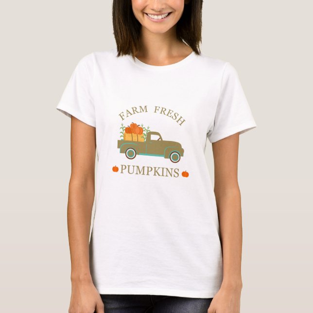 Frische Kürbis Wasserfarbenfall Herbst T-Shirt (Vorderseite)